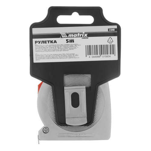 Рулетка Chrom,5 м x 13 мм,хромированный корпус Matrix по ценам производителя в Челябинске с доставкой по всей России