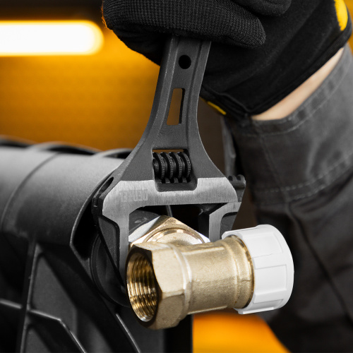 Ключ разводной, 200 мм, CrV, кованый Denzel по ценам производителя в Челябинске с доставкой по всей России