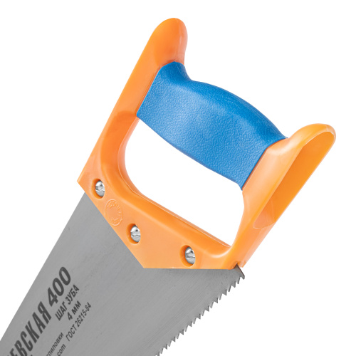 Ножовка по дереву, 400 мм, шаг зубьев 4 мм, пластиковая рукоятка по ценам производителя в Челябинске с доставкой по всей России