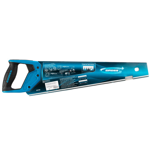 Ножовка по дереву "Piranha", 450 мм, 11-12 TPI, зуб-3D, каленый зуб, двухкомпонентная рукоятка Gross по ценам производителя в Челябинске с доставкой по всей России