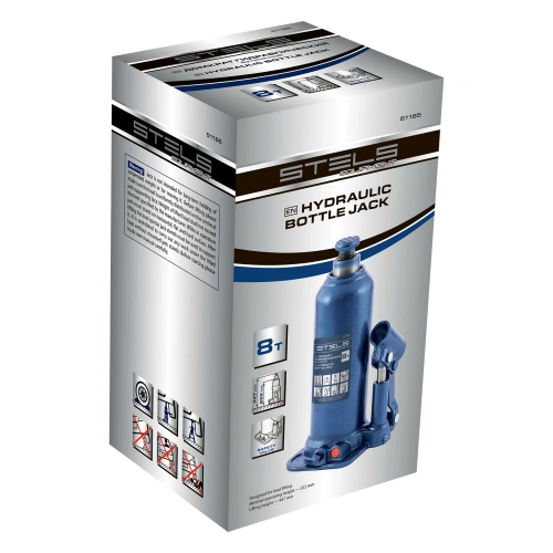 Домкрат гидравлический бутылочный, 8 т, h подъема 222-447 мм Stels по ценам производителя в Челябинске с доставкой по всей России