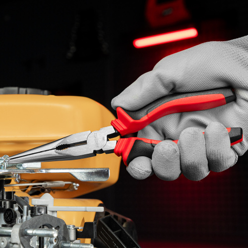 Длинногубцы прямые, 200 мм, хром-ванадий, двухкомпонентные рукоятки Matrix по ценам производителя в Челябинске с доставкой по всей России