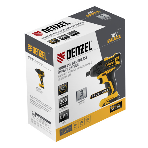 Винтоверт ударный аккумуляторный бесщет CID-IB-200-0, 18В Li-Ion Denzel по ценам производителя в Челябинске с доставкой по всей России