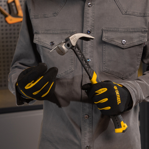 Молоток-гвоздодер 450 г, цельнокованый,боек с магнитом, двухкомп. обрезин. рук-ка Denzel по ценам производителя в Челябинске с доставкой по всей России