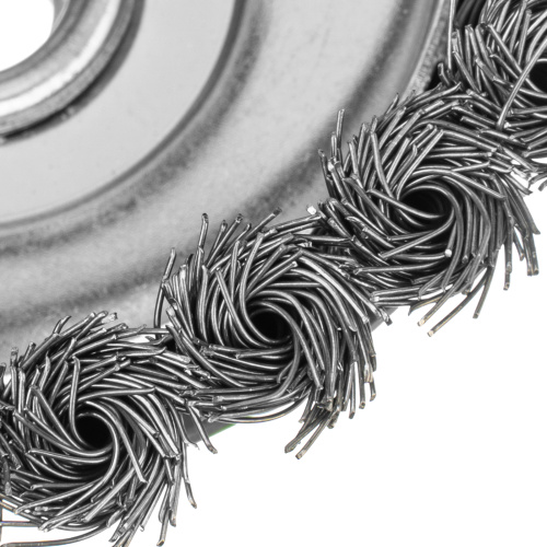 Щетка для УШМ, 125 мм, М14, "чашка", крученая металлическая проволока Сибртех по ценам производителя в Челябинске с доставкой по всей России