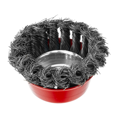 Щетка для УШМ, 75 мм, М14, "чашка", крученая проволока 0.35 мм Matrix по ценам производителя в Челябинске с доставкой по всей России