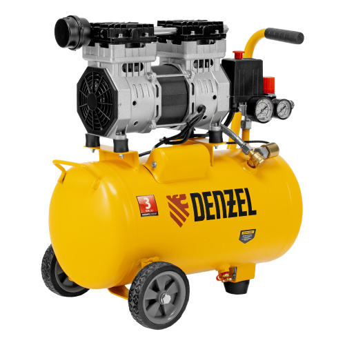 Компрессор DLS950/24 безмаслянный малошумный 950 Вт, 165 л/мин, ресивер 24 л Denzel по ценам производителя в Челябинске с доставкой по всей России