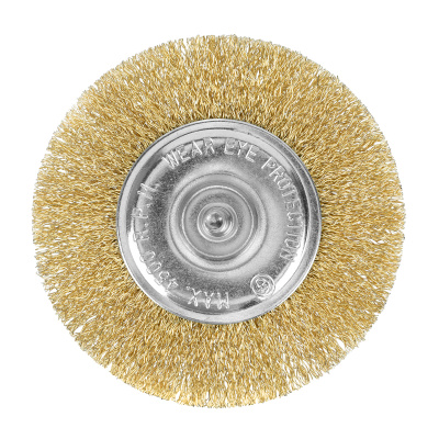 Щетка для дрели 100 мм, плоская со шпилькой, латунированная витая проволока Matrix по ценам производителя в Челябинске с доставкой по всей России