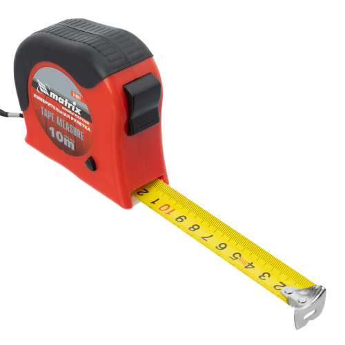 Рулетка Double fixation,10 м х 25 мм,обрезиненный корпус,двойная плавная фиксация Matrix по ценам производителя в Челябинске с доставкой по всей России