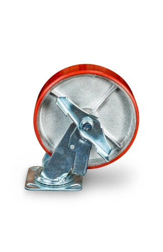 Колесо большегрузное поворотное SCpb 80 200 мм полиуретановое с тормозом (N) по ценам производителя в Челябинске с доставкой по всей России