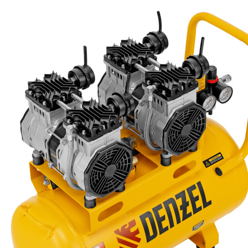 Компрессор безмасляный, малошумный DLS 2200/50, 2200 Вт, 2x1100, 50 л, 380 л/мин Denzel по ценам производителя в Челябинске с доставкой по всей России