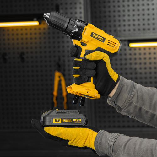 Дрель-шуруповерт аккумуляторная CDL-IB-18-02, Li-Ion, 18 В, 2 акк. Denzel по ценам производителя в Челябинске с доставкой по всей России