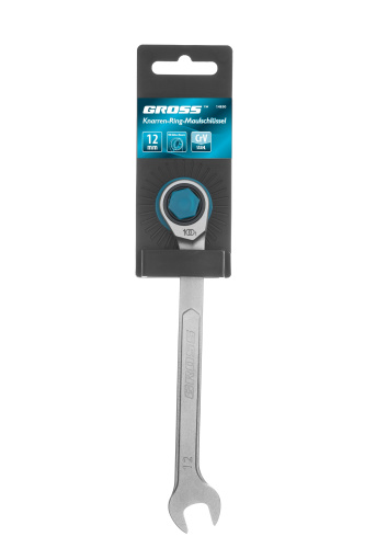 Ключ комбинированный трещоточный, 12 мм, количество зубьев 100 Gross по ценам производителя в Челябинске с доставкой по всей России