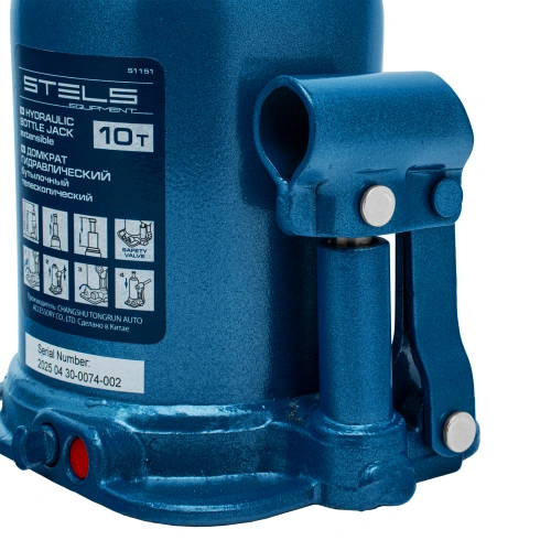 Домкрат гидравлический бутылочный телескопический, 10 т, подъем 180-430 мм Stels по ценам производителя в Челябинске с доставкой по всей России
