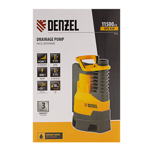 Дренажный насос DPХ650, Х-Pro, 650 Вт, подъем 7 м, 11500 л/ч Denzel по ценам производителя в Челябинске с доставкой по всей России
