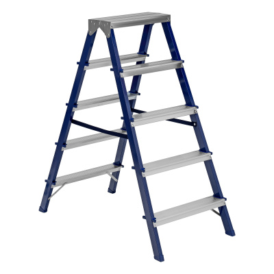 Стремянка двусторонняя 5 ступеней, стальная, Сибртех по ценам производителя в Челябинске с доставкой по всей России