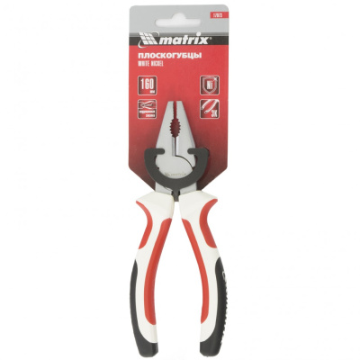 Плоскогубцы WHite Nickel, 160 мм, никелированные, трехкомпонентные рукоятки Matrix по ценам производителя в Челябинске с доставкой по всей России