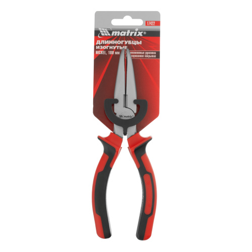 Длинногубцы изогнутые Nickel, 180 мм, никелированные, двухкомпонентные рукоятки Matrix по ценам производителя в Челябинске с доставкой по всей России