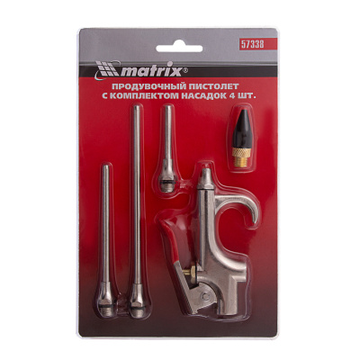 Набор продувочный пистолет, пневмат. в комплекте с насадками, 4 шт Matrix по ценам производителя в Челябинске с доставкой по всей России