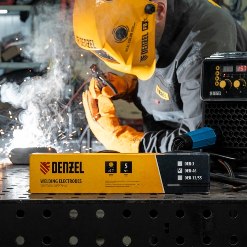 Электроды DER-46, диам. 3 мм, 5 кг, рутиловое покрытие Denzel по ценам производителя в Челябинске с доставкой по всей России