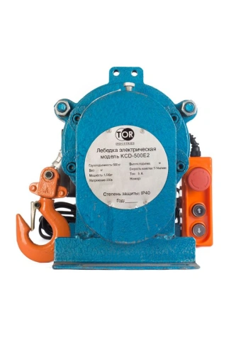 Лебедка электрическая  500 кг  30 м с канатом 220 В TOR KCD (T) по ценам производителя в Челябинске с доставкой по всей России