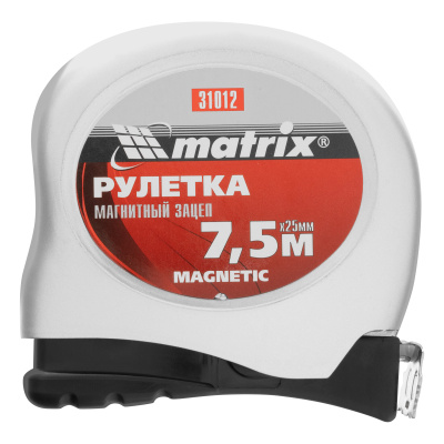 Рулетка Magnetic,7,5 м х 25 мм,магнитный зацеп Matrix по ценам производителя в Челябинске с доставкой по всей России