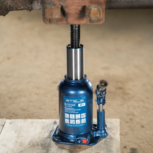 Домкрат гидравлический бутылочный телескопический, 8 т, подъем 180-410 мм Stels по ценам производителя в Челябинске с доставкой по всей России