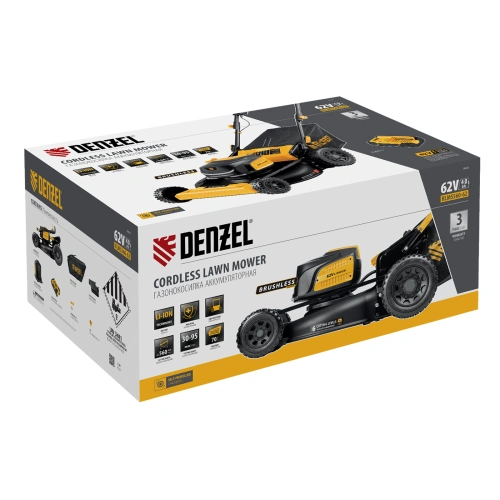 Газонокосилка аккумуляторная бесщет., RLMS560-62, привод, 560 мм, Li-ion, 62В Denzel по ценам производителя в Челябинске с доставкой по всей России