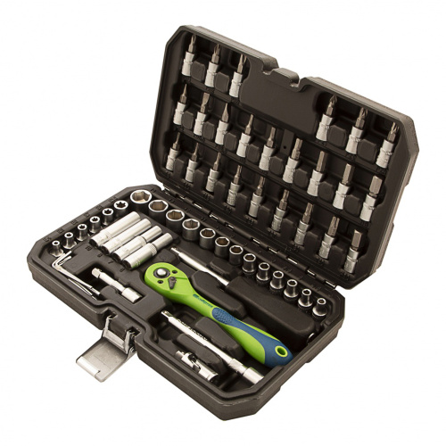 Набор инструментов 56 предметов, CrV, 1/4" Сибртех по ценам производителя в Челябинске с доставкой по всей России