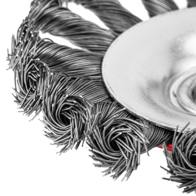 Щетка для УШМ, 115 мм, М14, "тарелка", крученая проволока 0.5 мм Matrix по ценам производителя в Челябинске с доставкой по всей России