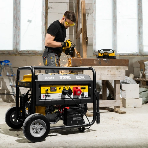Генератор бензиновый PS 80 E-3, 6.6 кВт, 400 В, 25 л, электростартер Denzel по ценам производителя в Челябинске с доставкой по всей России