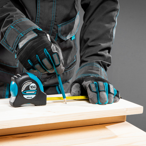 Рулетка "Schlagfest",10 м x 25 мм,магнитный обрезиненный зацеп,двусторонняя шкала,автоматическая фиксация Gross по ценам производителя в Челябинске с доставкой по всей России