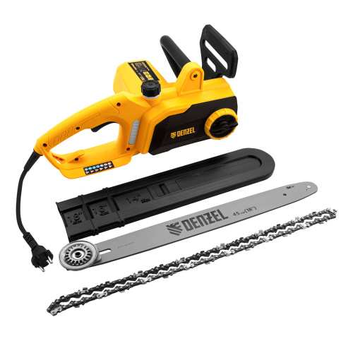 Пила цепная электрическая EDS-2200P, 2.2 кВт,поперечная, шина 45 см, шаг 3/8, паз 1.3 мм, 63 звена Denzel по ценам производителя в Челябинске с доставкой по всей России
