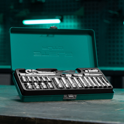 Набор торцевых головок с трещоткой, 1/4", 26 предметов Stels по ценам производителя в Челябинске с доставкой по всей России