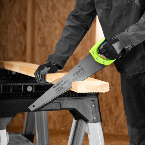 Ножовка по дереву"Зубец" для точных пильных работ, 450 мм, каленый зуб 2D, 14 TPI, двухкомпонентная рукоятка Сибртех по ценам производителя в Челябинске с доставкой по всей России