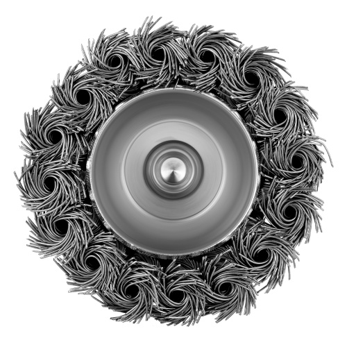 Щетка для дрели, 75 мм, "чашка" со шпилькой, крученая металлическая проволока Matrix по ценам производителя в Челябинске с доставкой по всей России