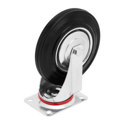 Колесо поворотное D 200 мм, крепление  платформенное Сибртех по ценам производителя в Челябинске с доставкой по всей России