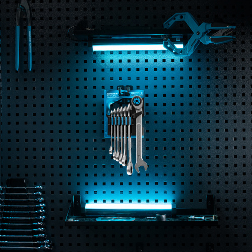 Набор ключей комбинированных трещоточных, количество зубьев 100, СRV, 7 шт, 8-19 мм Gross по ценам производителя в Челябинске с доставкой по всей России