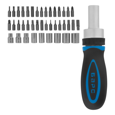 Отвертка реверсивная с набором бит и торцевыми головками, 41 шт Барс по ценам производителя в Челябинске с доставкой по всей России