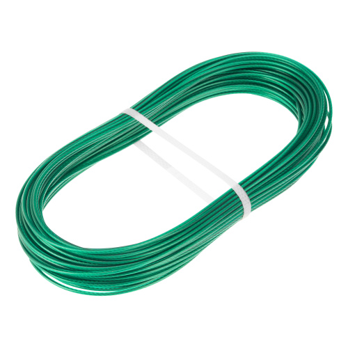 Трос металлополимерный зеленый ПР-2.0, толщина 2.0 мм, моток 20 метров Сибртех по ценам производителя в Челябинске с доставкой по всей России