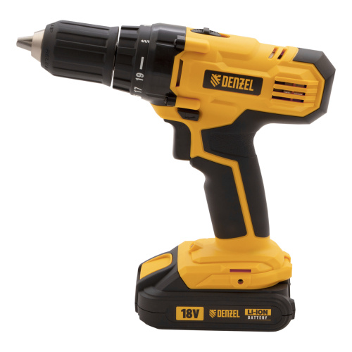 Дрель-шуруповерт аккумуляторная CDL-IB-18-02, Li-Ion, 18 В, 2 акк. Denzel по ценам производителя в Челябинске с доставкой по всей России