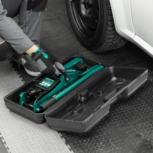 Домкрат гидравлический подкатной, 2 т, 85-330 мм, низкий подхват, в пласт. кейсе Сибртех по ценам производителя в Челябинске с доставкой по всей России