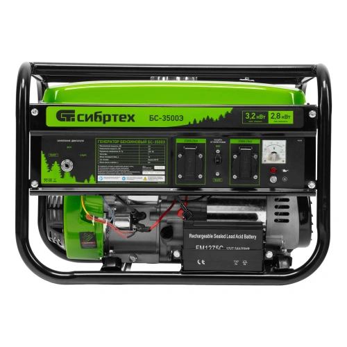 Генератор бензиновый БС-3500Э, 3.2 кВт, 230В, 4-х тактный, 15 л, электростартер Сибртех по ценам производителя в Челябинске с доставкой по всей России