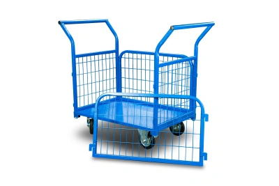 Тележка платформенная TOR ТП-6С (800х1200) с бортами из сетки и двумя ручками (колеса 160 мм) по ценам производителя в Челябинске с доставкой по всей России