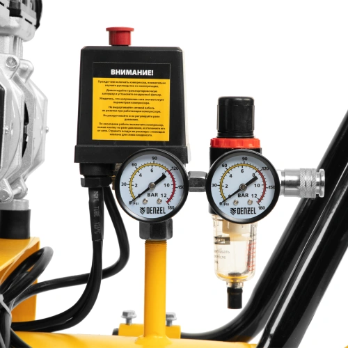 Компрессор безмасляный, малошумный  DLS 2250/100, 2250 Вт, 3x750, 100 л, 410 л/мин блок управления/ Denzel по ценам производителя в Челябинске с доставкой по всей России