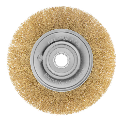 Щетка для УШМ, 200 мм, посадка 22.2 мм, плоская, латунированная витая проволока Matrix по ценам производителя в Челябинске с доставкой по всей России