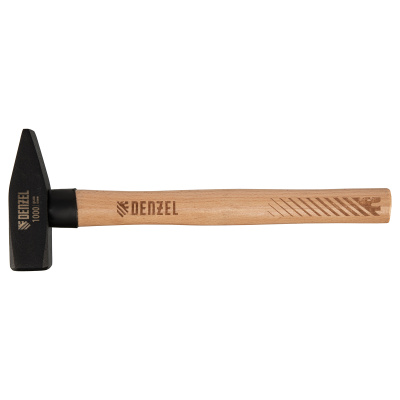 Молоток слесарный, 1000 г, кованый квадратный боек, буковая рукоятка Denzel по ценам производителя в Челябинске с доставкой по всей России