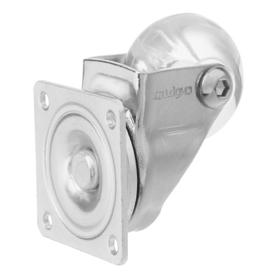 Колесо ПУ прозрачное поворотное d-35 мм, крепление платформенное Сибртех по ценам производителя в Челябинске с доставкой по всей России