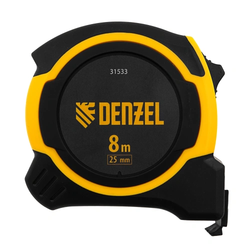Рулетка 8м х 25мм, двухкомп. корпус, магнитный обрезиненный зацеп Denzel по ценам производителя в Челябинске с доставкой по всей России