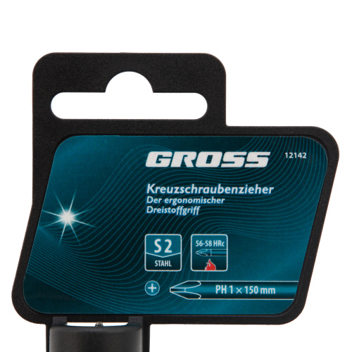 Отвертка PH1 x 150 мм, S2, трехкомпонентная ручка Gross по ценам производителя в Челябинске с доставкой по всей России